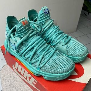 Nike KD 10 X Hyper Turquoise Kevin Durant City Edition Mens 9.5 Shoes